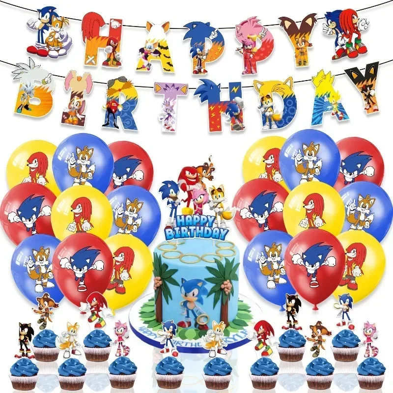 Model Kit Sonic - Sonics Theme Birthday Party Decorations Kit