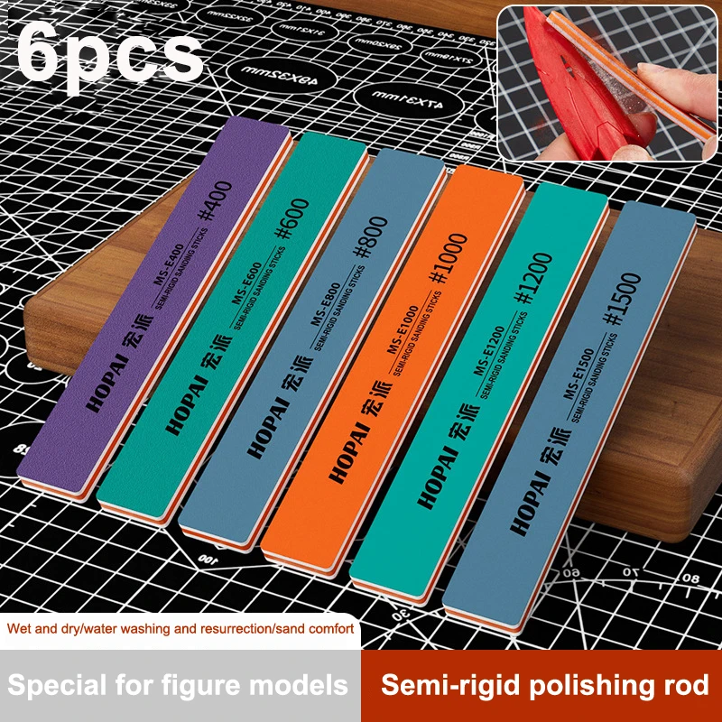 6Pcs MS-E400-1500 Semi-rigid S - Sanding Stick Set 评论和价格