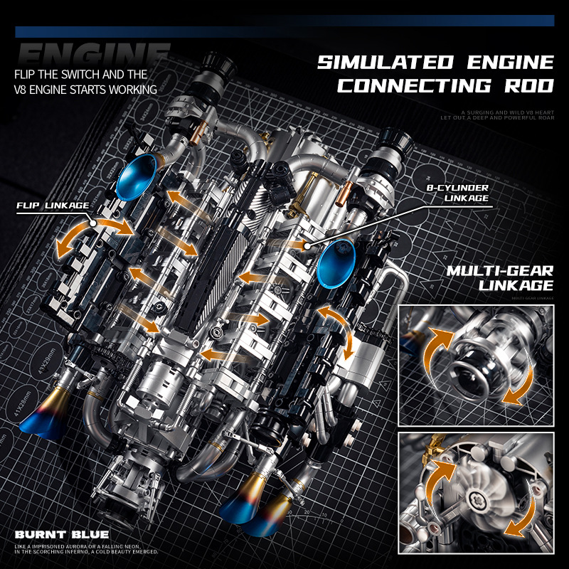 Technical Supercar V8 Engine B - Model Kit Motor 评论和价格
