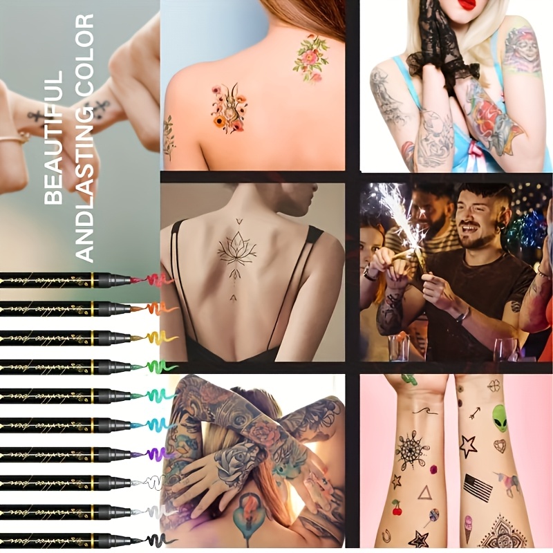 Temporary Tattoo Marker Set 10 - Metallic Paint Set 评论和价格