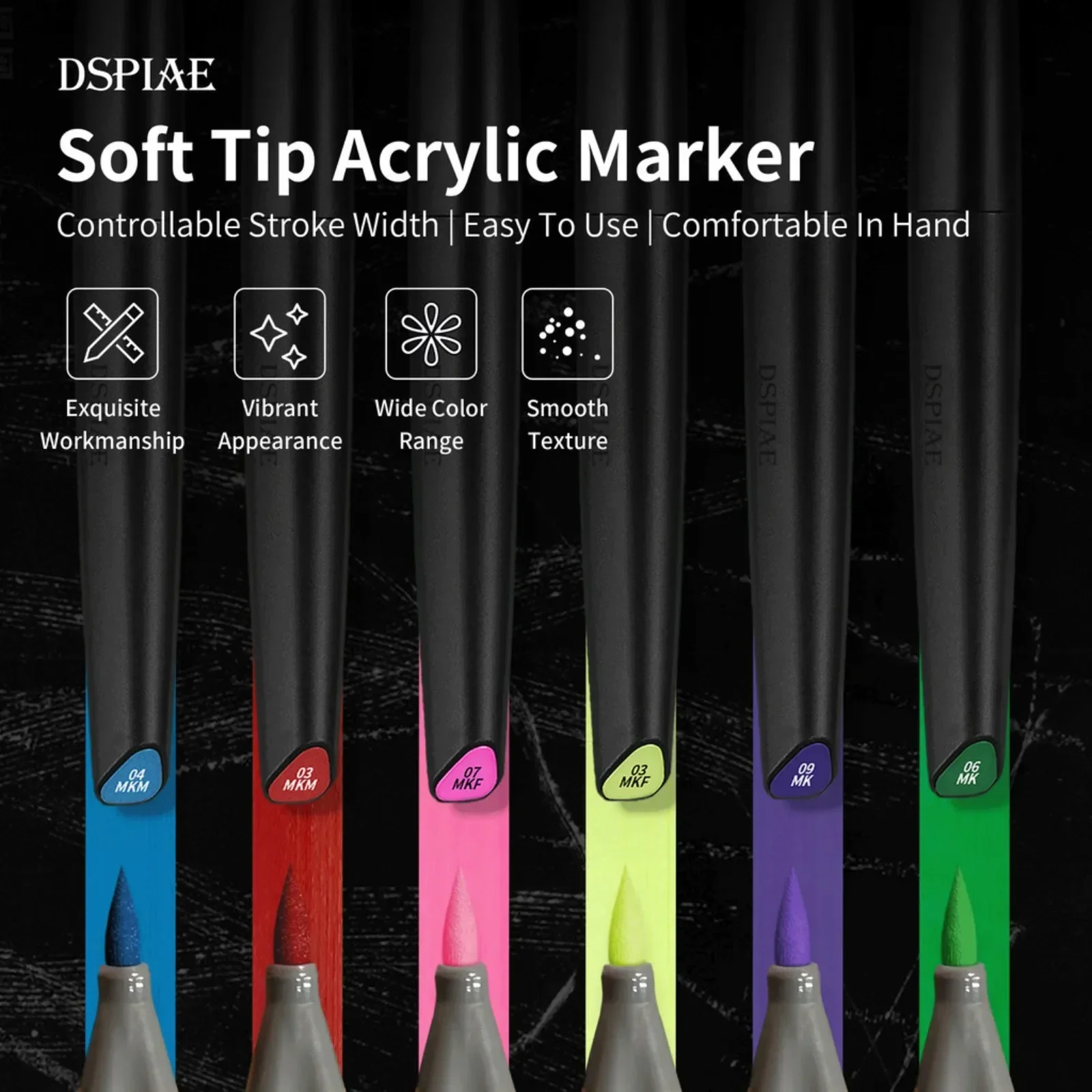 DSPIAE Soft Tip Water-based Ma - Metallic Paint Set 评论和价格