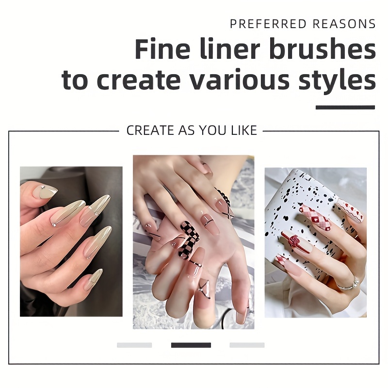 5PCS Nail Art Liner Brushes Ha - Metallic Paint Set 评论和价格
