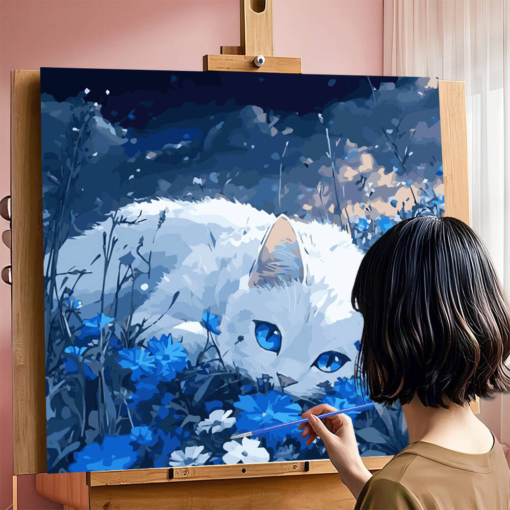 DIY Painting By Numbers Cat An - Metallic Paint Set 评论和价格