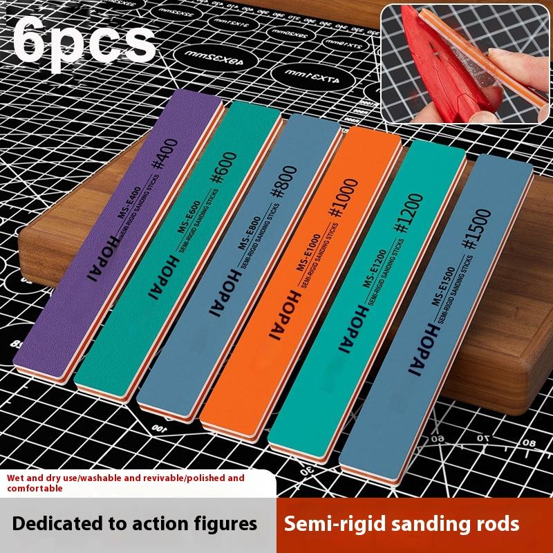 6Pcs MS-E400-1500 Semi-Rigid S - Sanding Stick Set 评论和价格