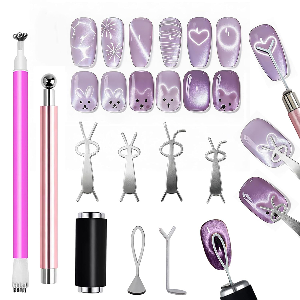 10Pcs Cat Eye Nail Magnet Set  - Sanding Stick Set 评论和价格