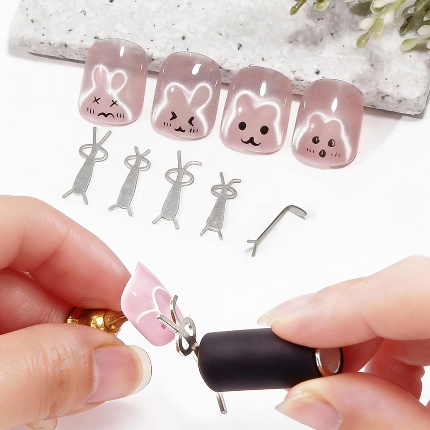 10Pcs Cat Eye Nail Magnet Set  - Sanding Stick Set 评论和价格