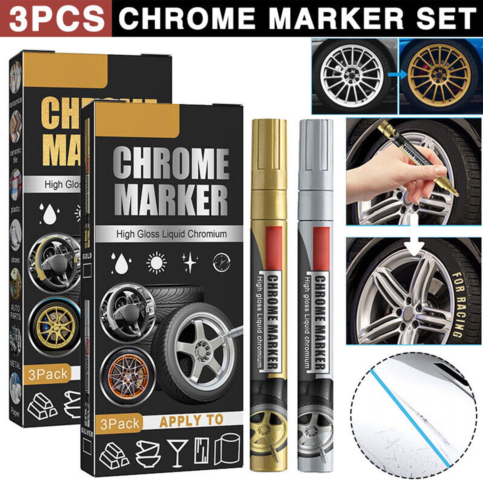 3Pcs/Set Chrome Marker Pen Car - Metallic Paint Set 评论和价格