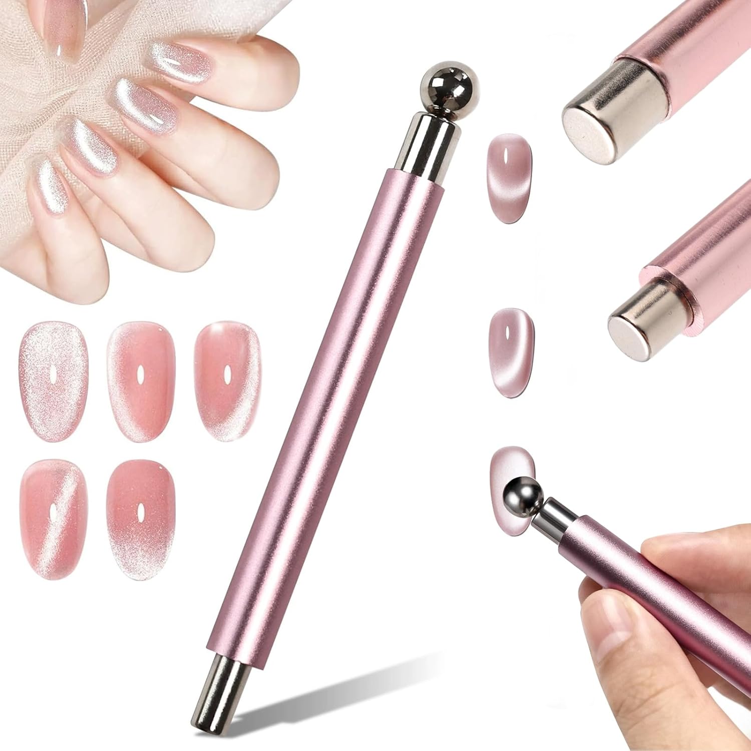 1/2Pcs Cat Eye Magnetic Ball W - Sanding Stick Set 评论和价格