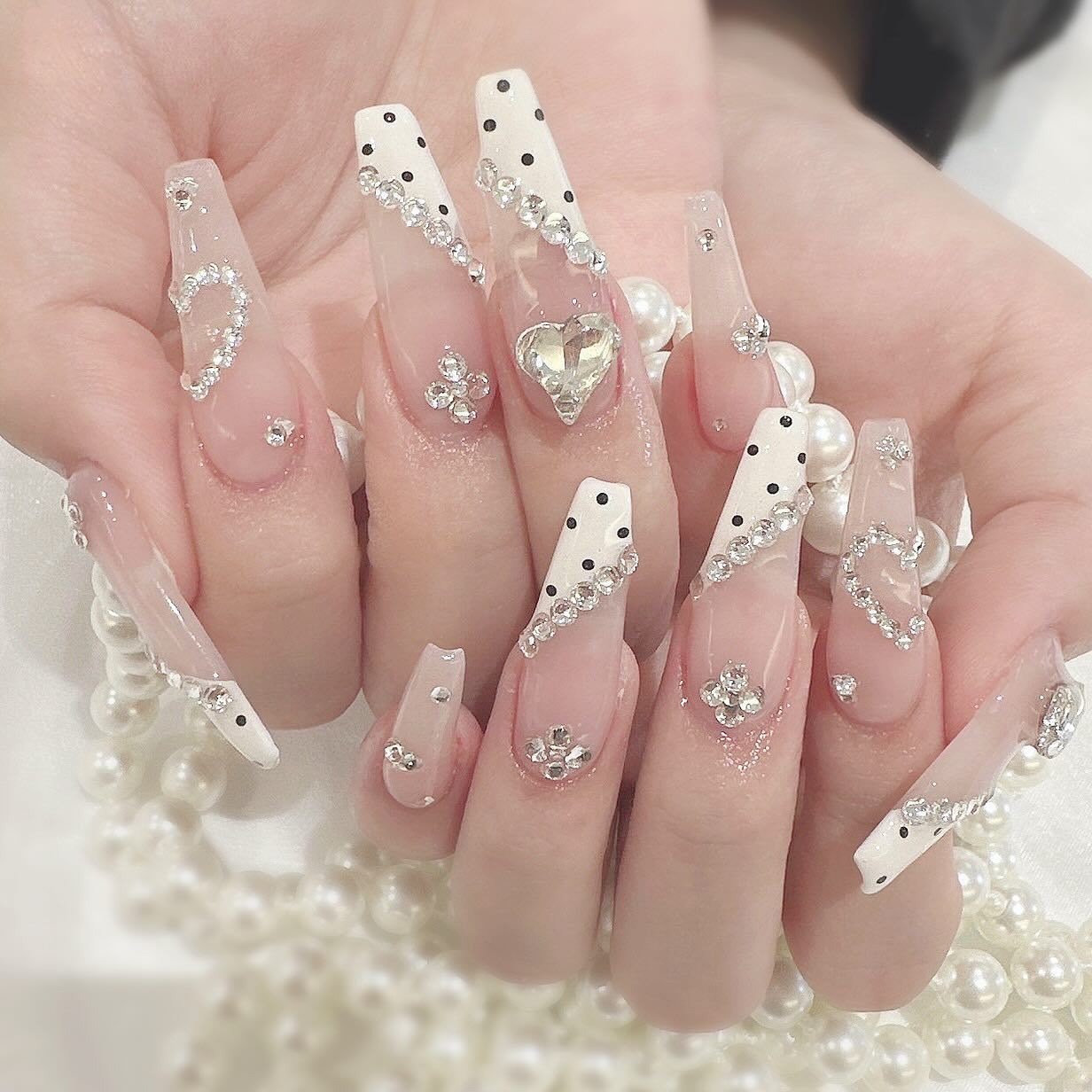 24Pcs Long Stiletto Polka Dot  - Sanding Stick Set 评论和价格